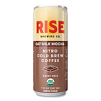 RISE Brewing Co. Nitro Cold Brew Latte, Oat Milk Mocha, 7 oz Can, 12/Carton (00049)