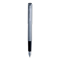 Waterman Allure Fountain Pen, Stick, Fine Nib, Blue Ink, Silver/Black Barrel (S0174956)
