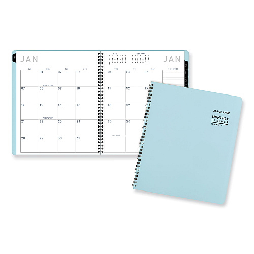 AT-A-GLANCE Contemporary Lite Monthly Planner, 11 x 9.5, Light Blue Cover, 12-Month (Jan to Dec): 2026 (7026XL38)