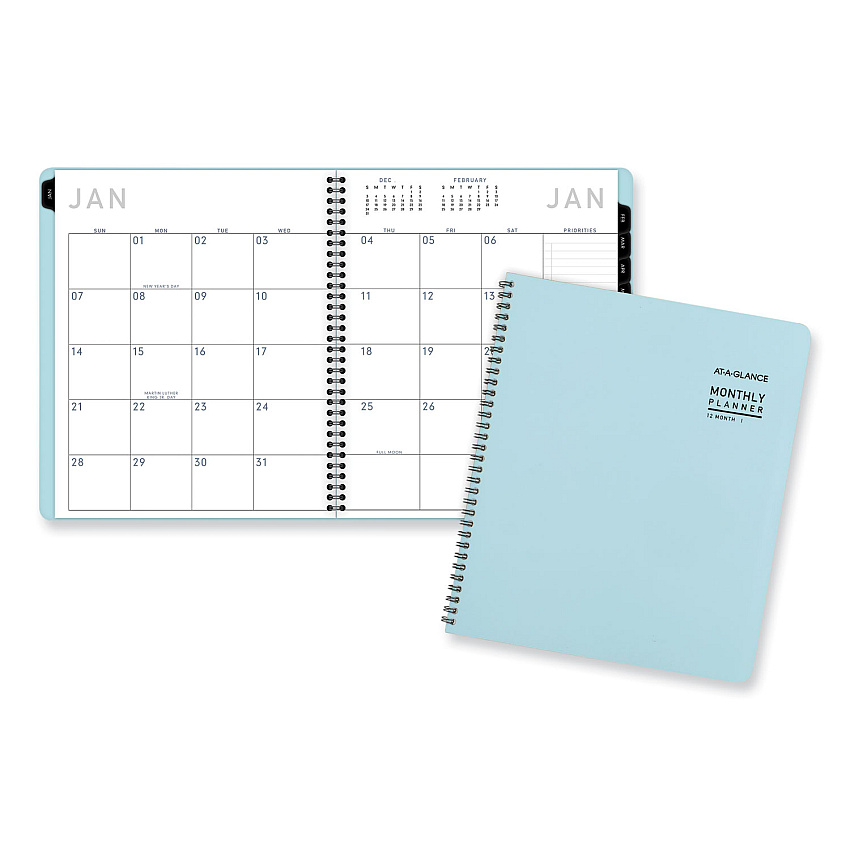AT-A-GLANCE Contemporary Lite Monthly Planner, 11 x 9.5, Light Blue Cover, 12-Month (Jan to Dec): 2026 (7026XL38)
