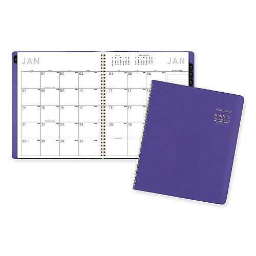 AT-A-GLANCE Contemporary Monthly Planner, 11.38 x 9.63, Purple Cover, 12-Month (Jan to Dec): 2026 (70250X14)