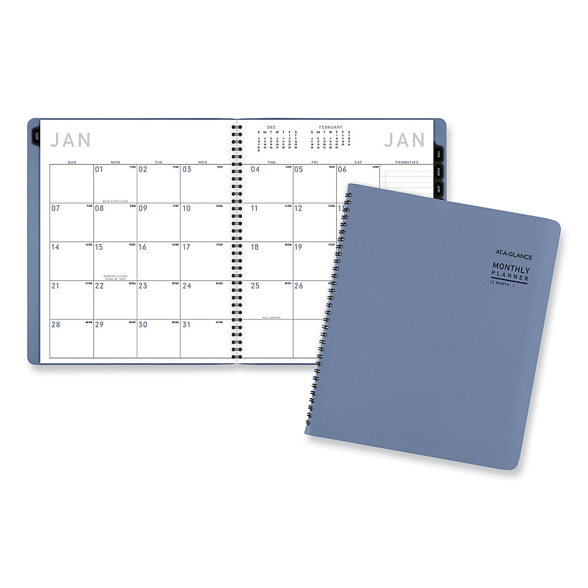 AT-A-GLANCE Contemporary Monthly Planner, 11.38 x 9.63, Blue Cover, 12-Month (Jan to Dec): 2026 (70250X20)
