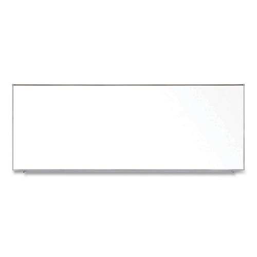 Ghent Magnetic Porcelain Whiteboard with Satin Aluminum Frame and Map Rail, 144.59 x 60.47, White Surface (M1P5121M)