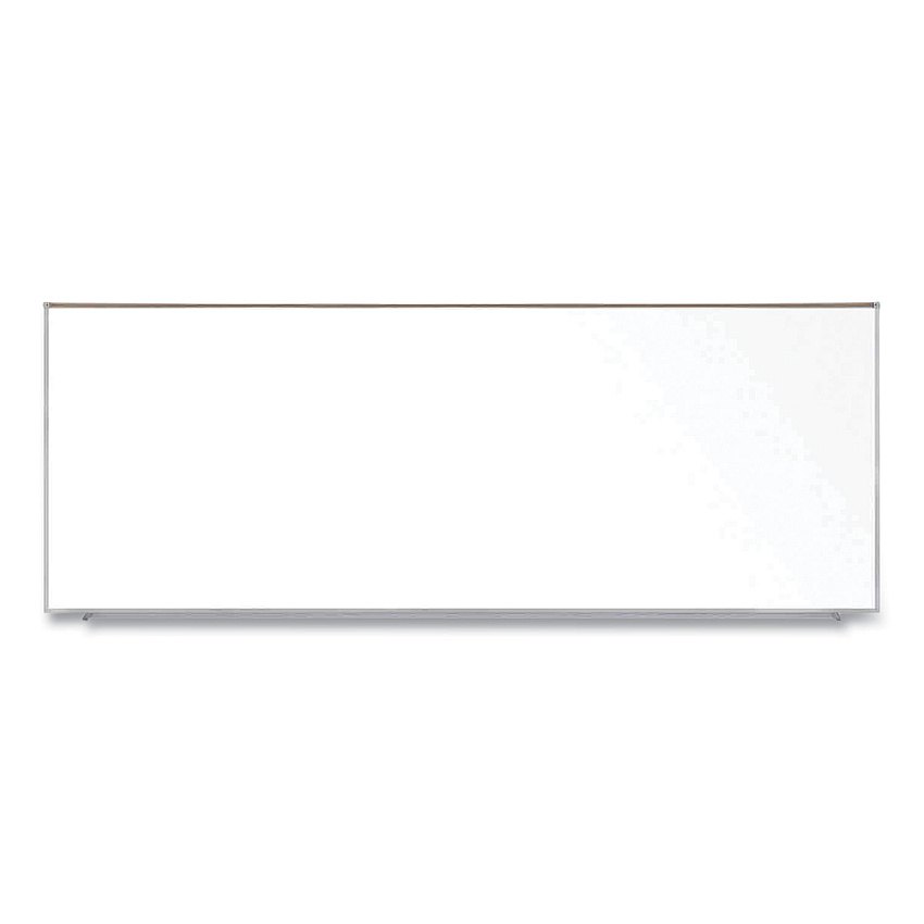 Ghent Magnetic Porcelain Whiteboard with Satin Aluminum Frame and Map Rail, 144.59 x 60.47, White Surface (M1P5121M)