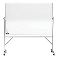 Ghent Reversible Magnetic Hygienic Porcelain Whiteboard, Satin Aluminum Frame/Stand, 72 x 48, White Surface (ARM4M446)