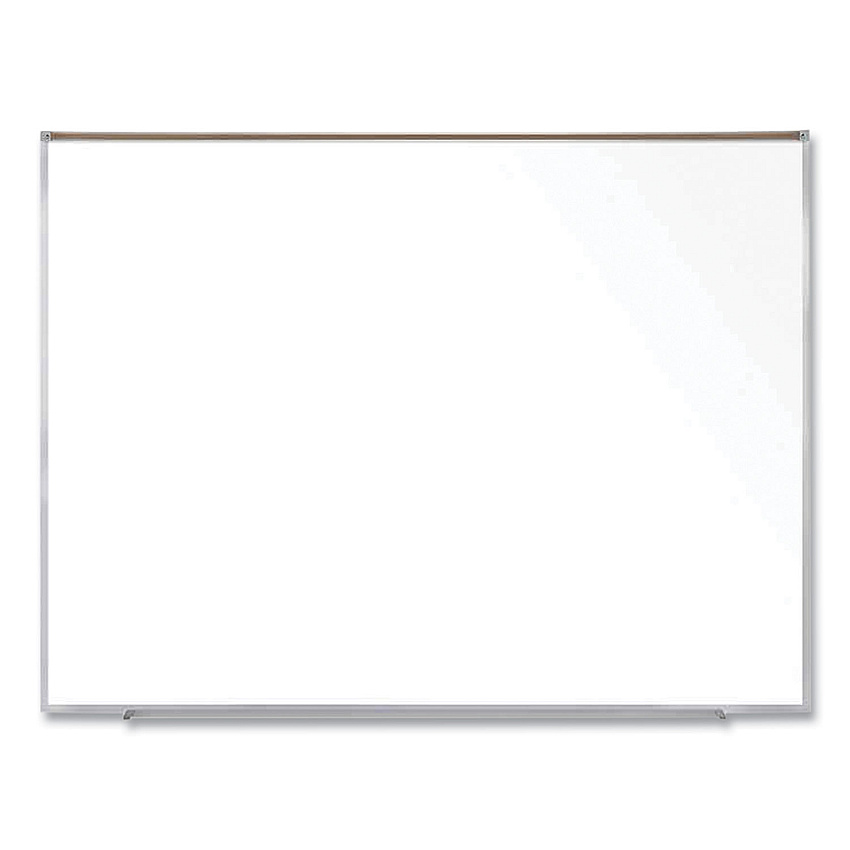 Ghent Magnetic Porcelain Whiteboard with Satin Aluminum Frame and Map Rail, 72.5 x 60.47, White Surface (M1P561M)