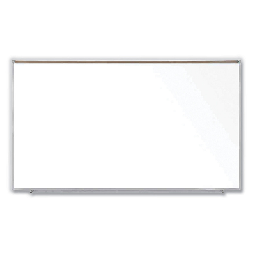 Ghent Magnetic Porcelain Whiteboard with Satin Aluminum Frame and Map Rail, 96.53 x 60.47, White Surface (M1P581M)
