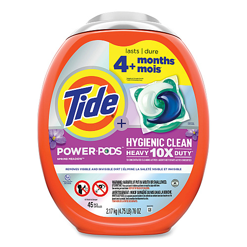 Tide&reg; Pods Hygienic Laundry Detergent, Fresh Meadow, 45 Pods, 4 Tubs (09493)
