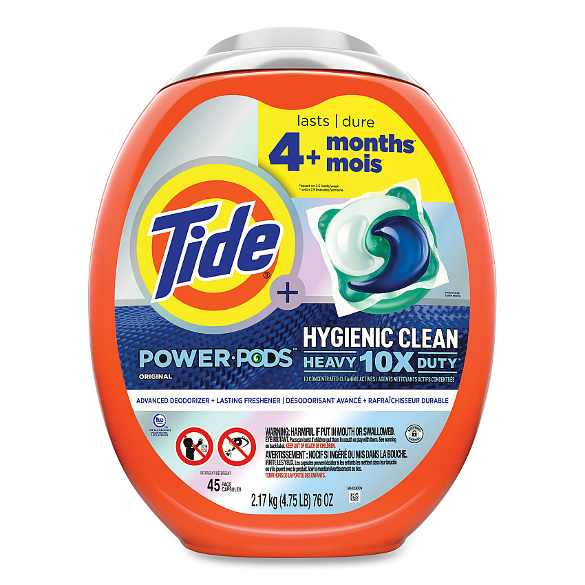 Tide&reg; Pods Hygienic HD Laundry Detergent, Original Scent, 45 Pods (09163)