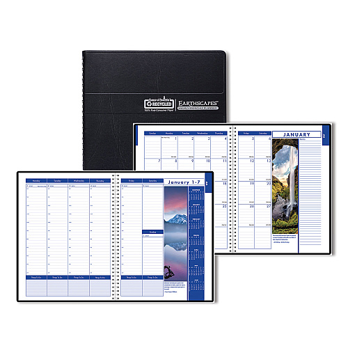 House of Doolittle Earthscapes Recycled Weekly/Monthly Appointment Book, Landscape Photos, 11 x 8.5, Black Soft Cover, 12-Month (Jan-Dec): 2026 (273)