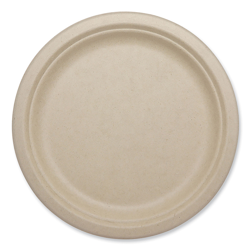 World Centric Fiber Plates, 9.1" dia, Natural, 1,000/Carton (PLSCU9LFP)