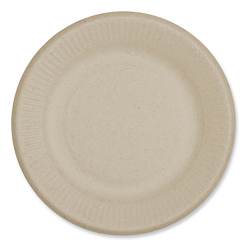 World Centric Fiber Plates, Ripple Edge, 6.1" dia, Natural, 1,000/Carton (PLSCU6LFS)