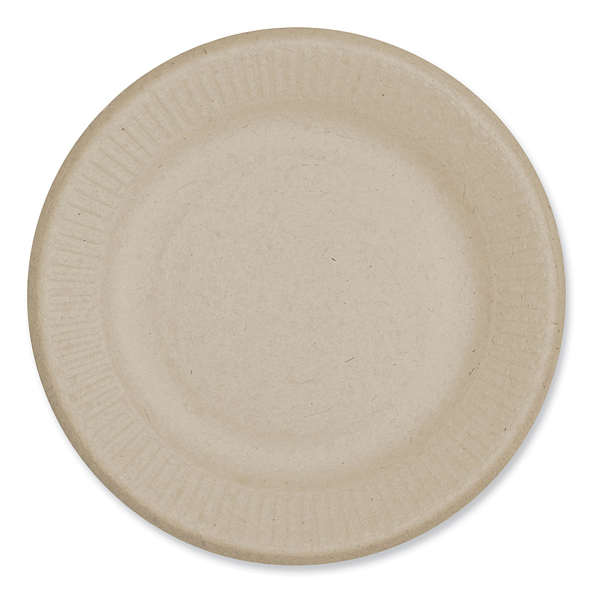 World Centric Fiber Plates, Ripple Edge, 6.1" dia, Natural, 1,000/Carton (PLSCU6LFS)