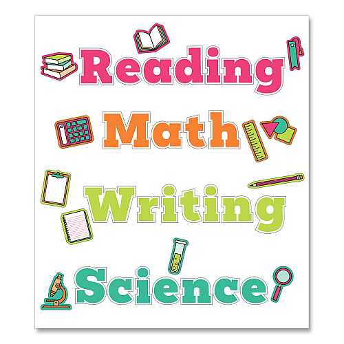 Carson-Dellosa Wall Signs for Core Subjects, Core Subjects, Assorted Sizes, Multicolor, 37/Set (110570)
