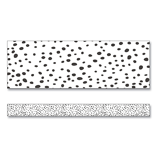 Carson-Dellosa Straight Borders, Dotted, 3" x 3 ft, Black/White, 12/Pack (108495)
