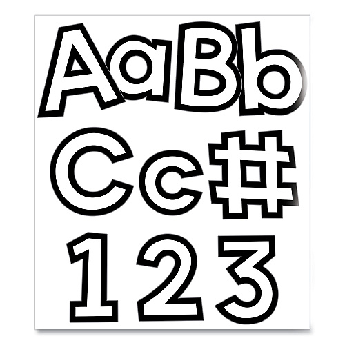 Carson-Dellosa EZ Letter Combo Packs, White with Black Trim, 4"h, 219 Characters (130100)