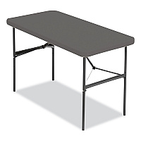 Iceberg IndestrucTable Commercial Folding Table, Rectangular, 48" x 24" x 29", Charcoal Top, Charcoal Base/Legs (65507)