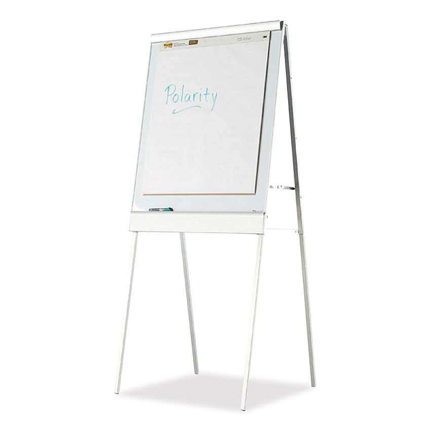 Iceberg Polarity Height Adjustable Dry Erase Flipchart Easel, 30 x 20-31 x 50-74 Easel, 30 x 38 Board, White Surface, Silver Frame (30333)