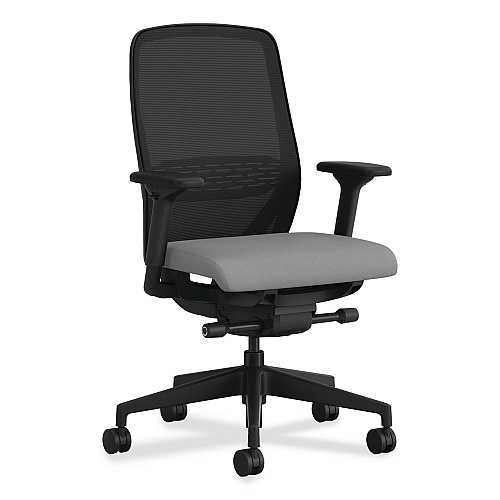 HON Nucleus Series Recharge Task Chair, 16.63 to 21.13 Seat Height, Frost Seat, Black Back, Black Base (NR12SAMC22BT)