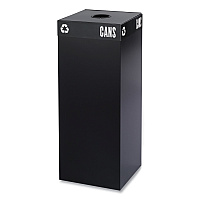 Safco Public Square Recycling Receptacles, Can Recycling, 37 gal, Steel, Black (2983BL)