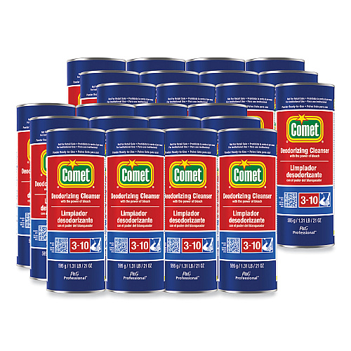 Comet Deodorizing Cleanser with Bleach, Powder, 21 oz Canister, 24/Carton (32987CT)