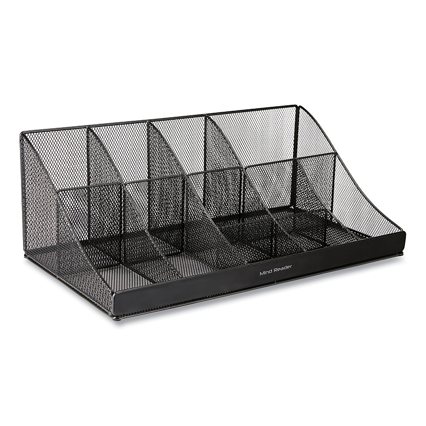 Network Collection 11-compartment Coffee Cup And Condiment Countertop Organizer, 9.5 X 17.88 X 6.63, Black