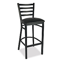 JMC Furniture White Horse Series Barstools, Supports Up to 300 lb, 29.5" Seat Height, Black Seat/Back, Black Frame (WHBSBLK)