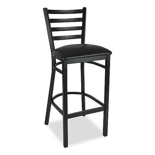 JMC Furniture White Horse Series Barstools, Supports Up to 300 lb, 29.5" Seat Height, Black Seat/Back, Black Frame (WHBSBLK)