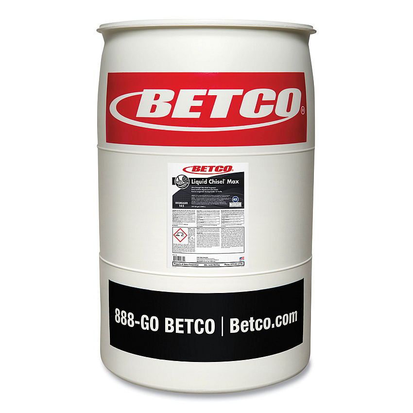 Betco Liquid Chisel Max Non-Butyl Degreaser, Characteristic Scent, 208 L Drum (1455500)