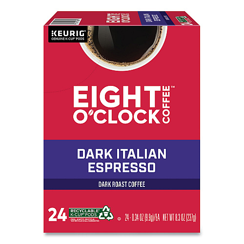 Eight O'Clock Dark Italian Espresso Coffee K-Cups, 24/Box (6408)