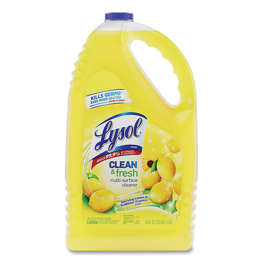 Lysol&reg; Clean and Fresh Multi-Surface Disinfectant Cleaner, Sparkling Lemon and Sunflower Essence, 144 oz Bottle (77617EA)