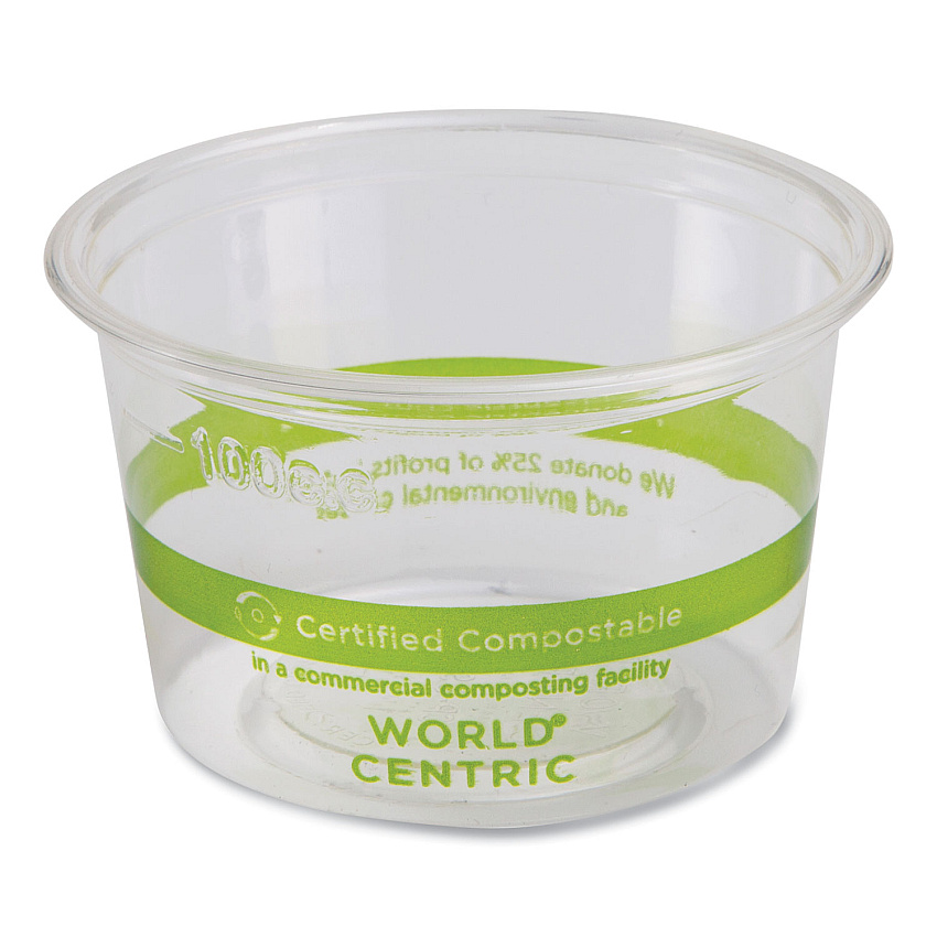 World Centric PLA Clear Cold Cups, 4 oz, Clear, 1,000/Carton (CPCS4S)