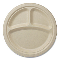 World Centric Fiber Plates, 9" dia, Natural, 1,000/Carton (PLSC9TLFS)
