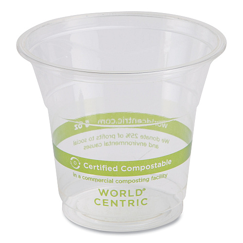 World Centric PLA Clear Cold Cups, 5 oz, Clear, 2,000/Carton (CPCS5)