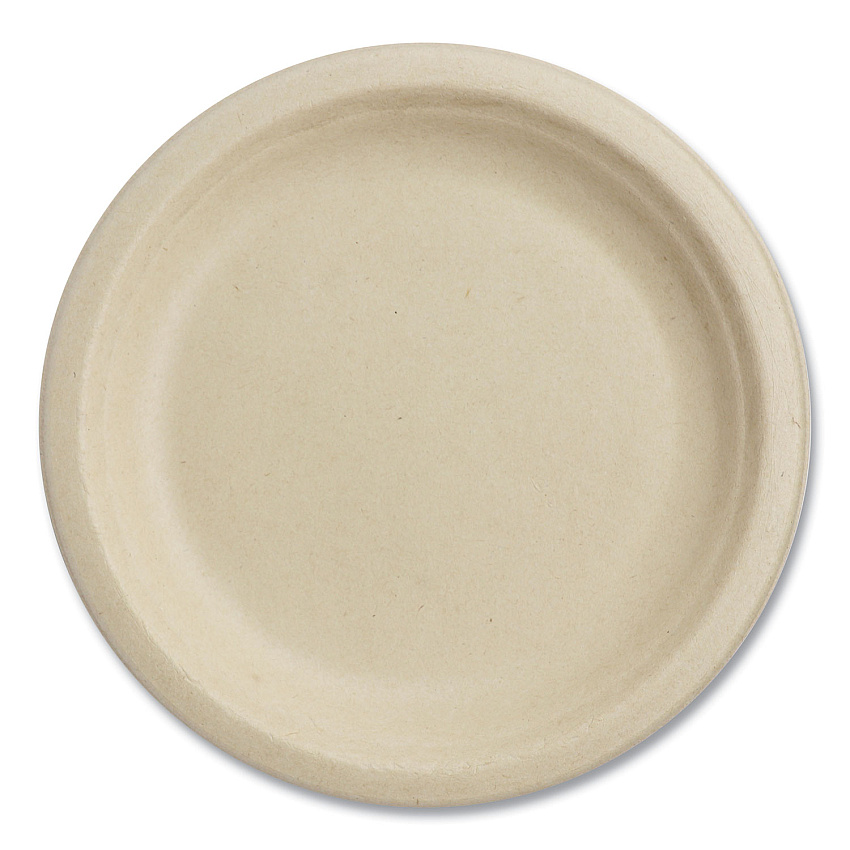 World Centric Fiber Plates, 7" dia, Natural, 1,000/Carton (PLSCU7LFS)
