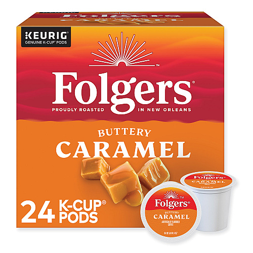 Folgers Buttery Caramel Coffee K-Cups, 24/Box (6680)
