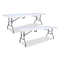 Iceberg Bifold Resin Folding Table, Rectangular, 94.5