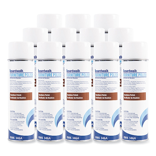 Boardwalk&reg; Aerosol Furniture Polish, Lemon Scent, 12 Cans (BWK346ACT)