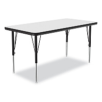 Correll Markerboard Activity Tables, Rectangular, 48" x 24" x 19" to 29", White Top, Black Legs, 4/Pallet (2448DE80954P)