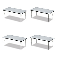 Correll Adjustable Activity Table, Rectangular, 60" x 30" x 19" to 29", Granite Top, Black Legs, 4/Pallet (3060TF15954P)