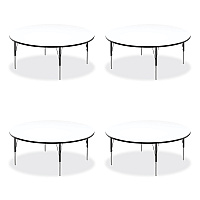 Correll Markerboard Activity Tables, Round, 60" x 19" to 29", White Top, Black/Silver Legs, 4/Pallet (60DERD80954P)