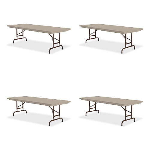 Correll Adjustable Folding Tables, Rectangular, 60" x 30" x 22" to 32", Mocha  Granite Top, Brown Legs, 4/Pallet (RA3060244P)