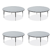 Correll Height Adjustable Activity Table, Round, 60" x 19" to 29", Gray Granite Top, Black Legs, 4/Pallet (60TFRD1595K4)