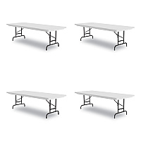 Correll Adjustable Folding Tables, Rectangular, 60" x 30" x 22" to 32", Gray Granite Top, Black Legs, 4/Pallet (RA3060234P)