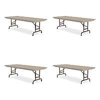Correll Adjustable Folding Tables, Rectangular, 96" x 30" x 22" to 32", Mocha Granite Top, Brown Legs, 4/Pallet (RA3096244P)