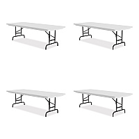 Correll Adjustable Folding Tables, Rectangular, 72" x 30" x 22" to 32", Gray Granite Top, Black Legs, 4/Pallet (RA3072234P)