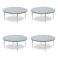 Correll Height Adjustable Activity Tables, Round, 60" x 19" to 29", Gray Granite Top, Gray Legs, 4/Pallet (60TFRD15954P)