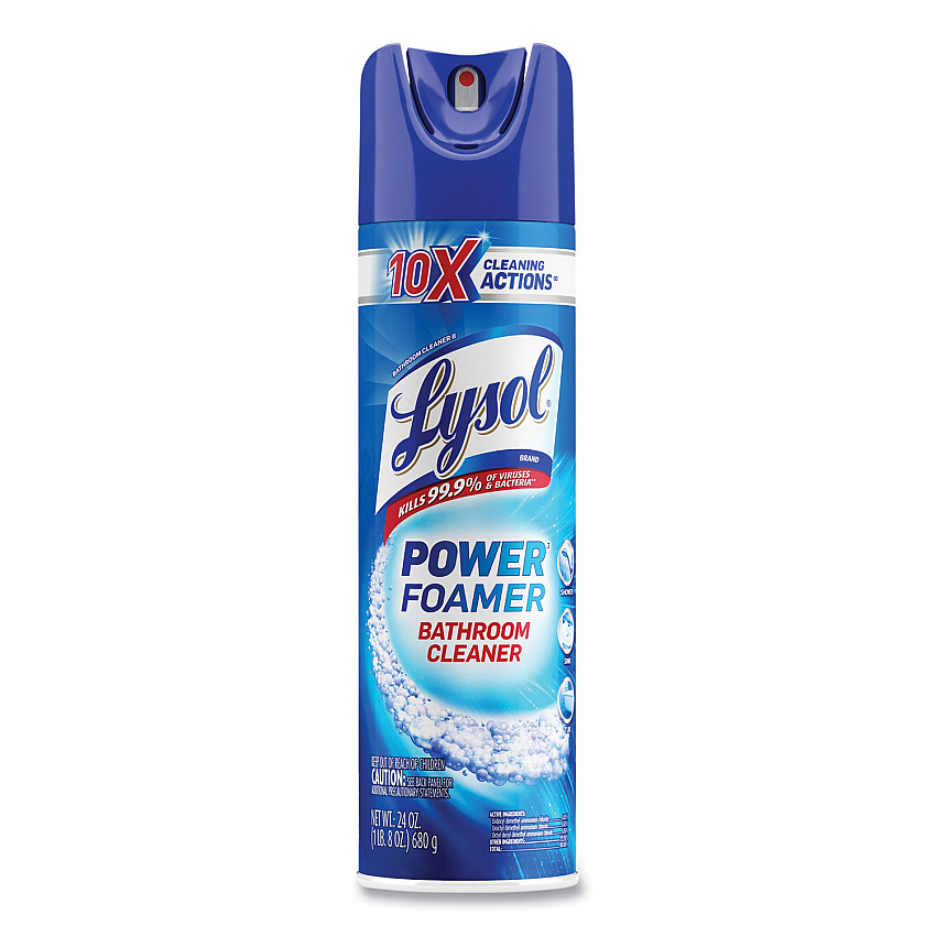 Lysol&reg; Power Foam Bathroom Cleaner, Island Breeze, 24 oz. Spray Can (02569)