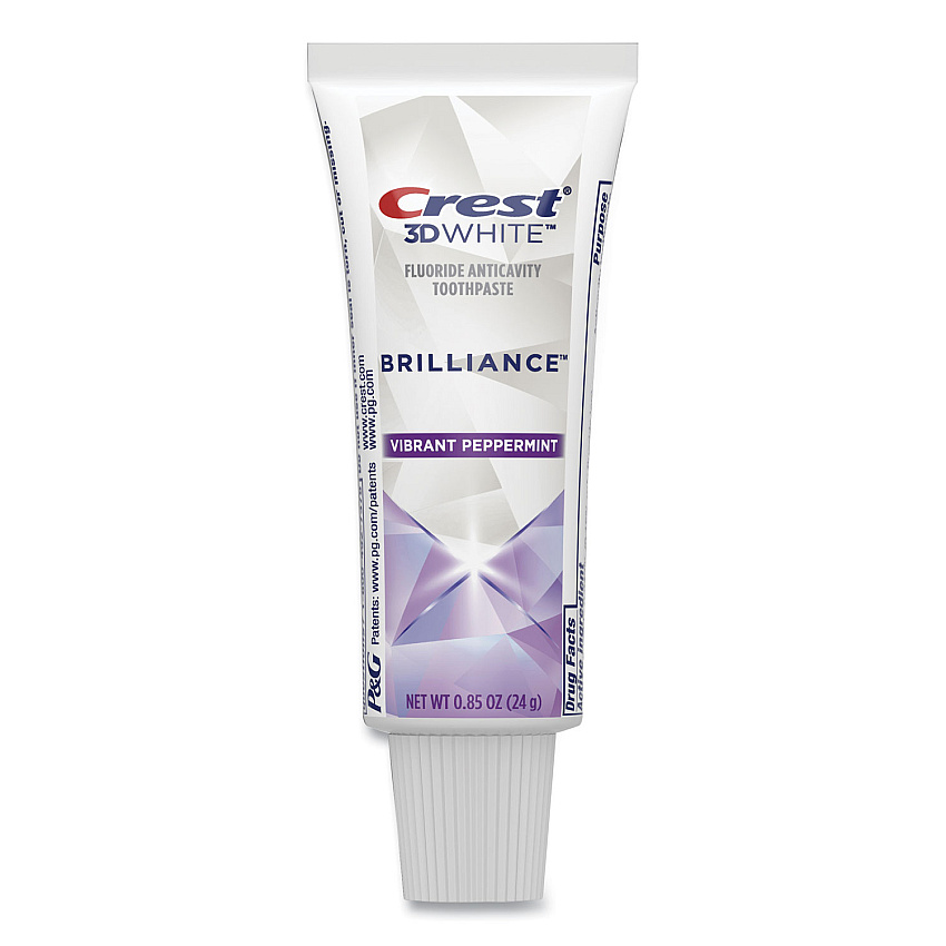Crest&reg; 3D White Toothpaste + Advanced Stain Protection, Peppermint, 0.85 oz., 72 Tubes (06623)