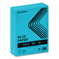 Printworks Professional Color Paper, 24 lb Text Weight, 8.5 x 11, Blue, 500/Ream (00102)